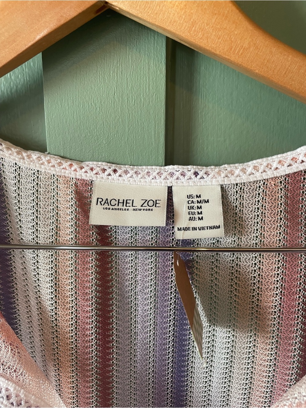 Rachel Zoe Pastel Striped Knit cover up in Lavender, Blush and Mint - Picture 3 of 6